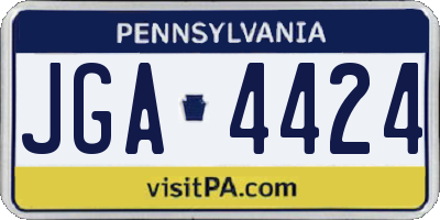 PA license plate JGA4424
