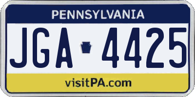 PA license plate JGA4425