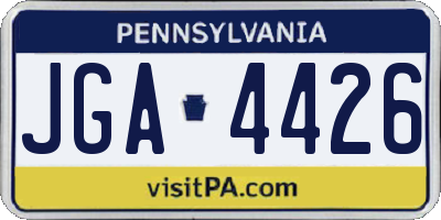 PA license plate JGA4426