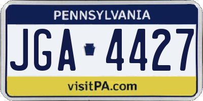 PA license plate JGA4427