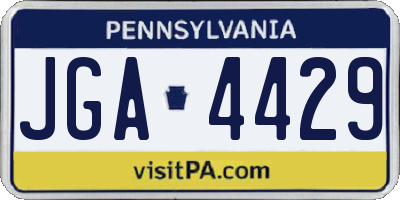 PA license plate JGA4429