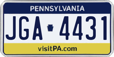 PA license plate JGA4431