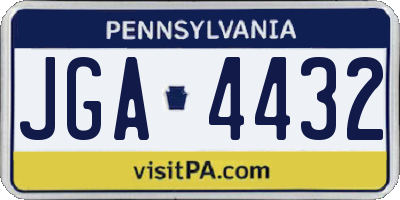 PA license plate JGA4432