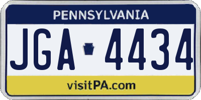 PA license plate JGA4434