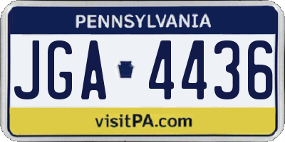 PA license plate JGA4436