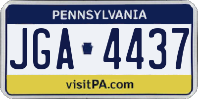 PA license plate JGA4437