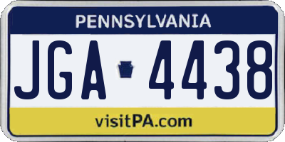 PA license plate JGA4438