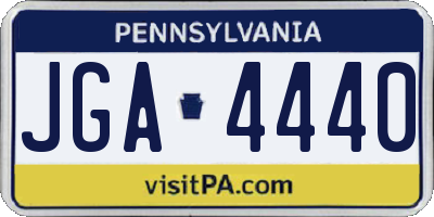 PA license plate JGA4440