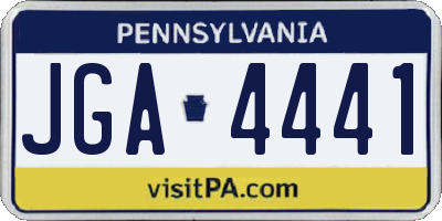 PA license plate JGA4441