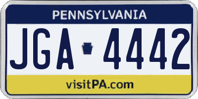 PA license plate JGA4442