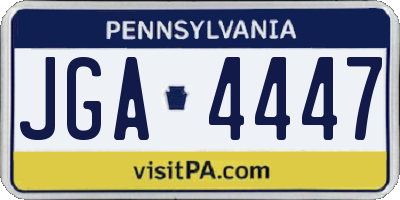 PA license plate JGA4447