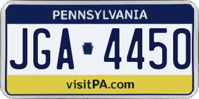 PA license plate JGA4450