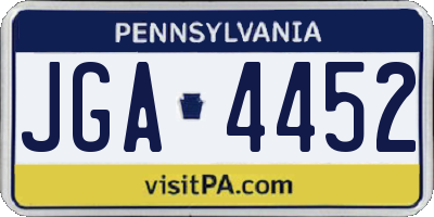 PA license plate JGA4452