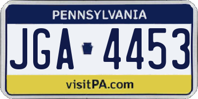 PA license plate JGA4453