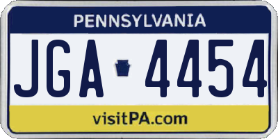 PA license plate JGA4454