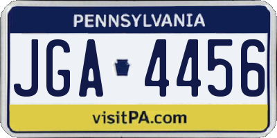 PA license plate JGA4456