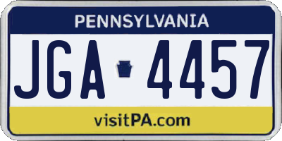PA license plate JGA4457