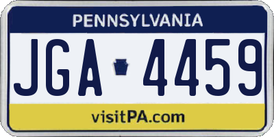PA license plate JGA4459