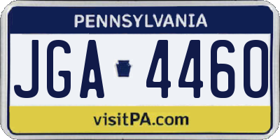 PA license plate JGA4460