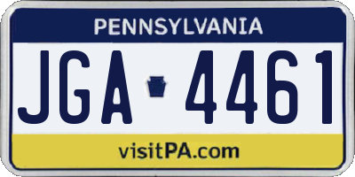 PA license plate JGA4461