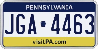 PA license plate JGA4463