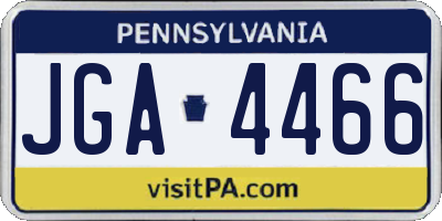 PA license plate JGA4466