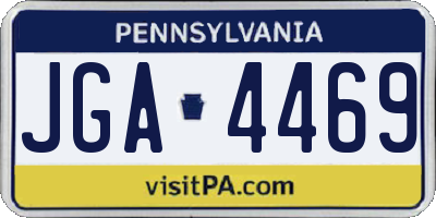 PA license plate JGA4469