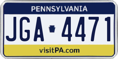 PA license plate JGA4471
