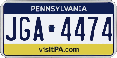 PA license plate JGA4474
