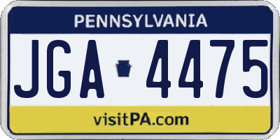 PA license plate JGA4475