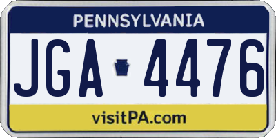 PA license plate JGA4476