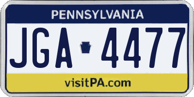 PA license plate JGA4477