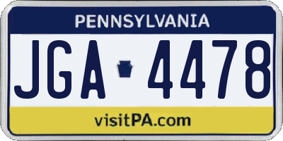 PA license plate JGA4478