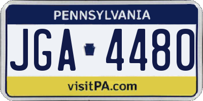 PA license plate JGA4480
