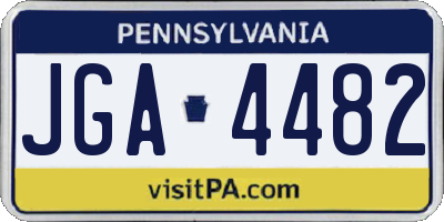 PA license plate JGA4482