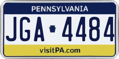PA license plate JGA4484