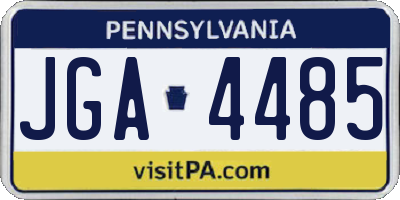 PA license plate JGA4485
