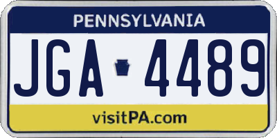 PA license plate JGA4489
