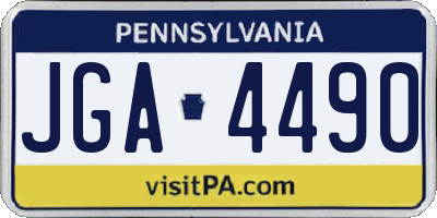 PA license plate JGA4490