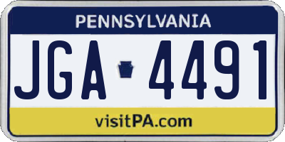 PA license plate JGA4491