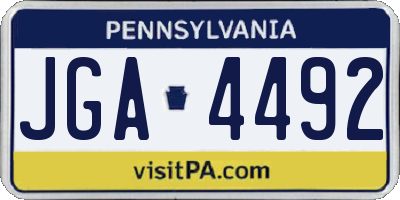 PA license plate JGA4492