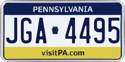 PA license plate JGA4495