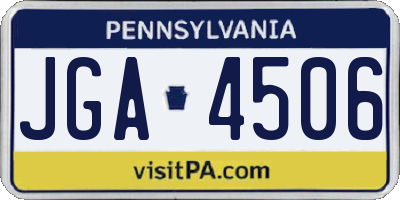 PA license plate JGA4506