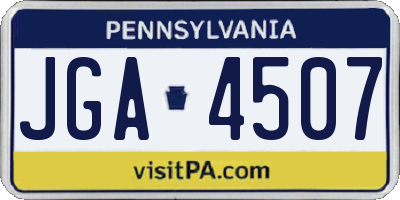 PA license plate JGA4507