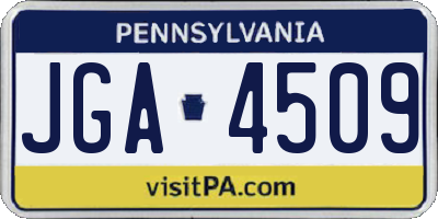 PA license plate JGA4509