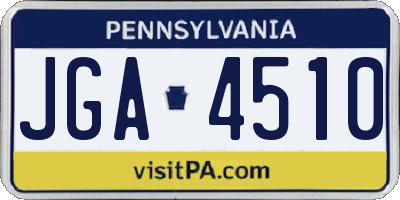 PA license plate JGA4510