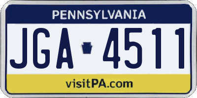 PA license plate JGA4511