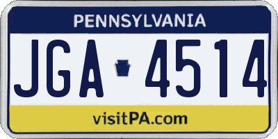 PA license plate JGA4514