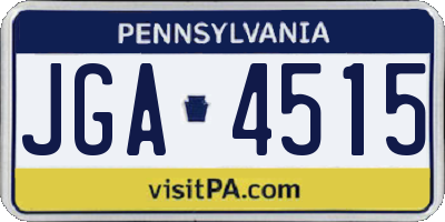 PA license plate JGA4515