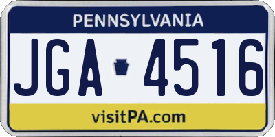 PA license plate JGA4516